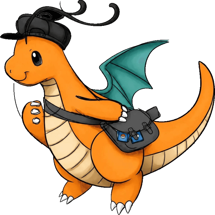 Easy Cards — Dragonite mascote com cards Pokémon